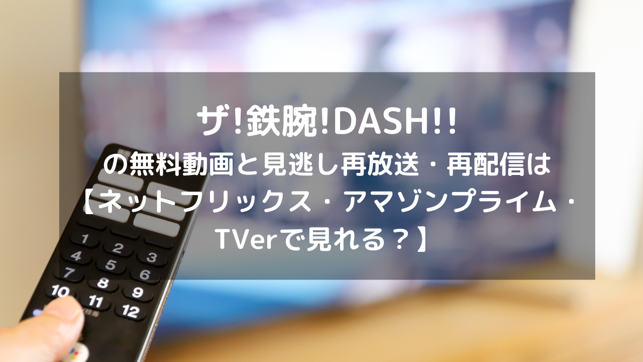 ザ 鉄腕 Dash 見逃し配信と無料動画 再放送情報はこちら Dvd ブルーレイ レンタルtsutayaである ネットフリックス アマゾンプライム Tverで見れる Vodプロ